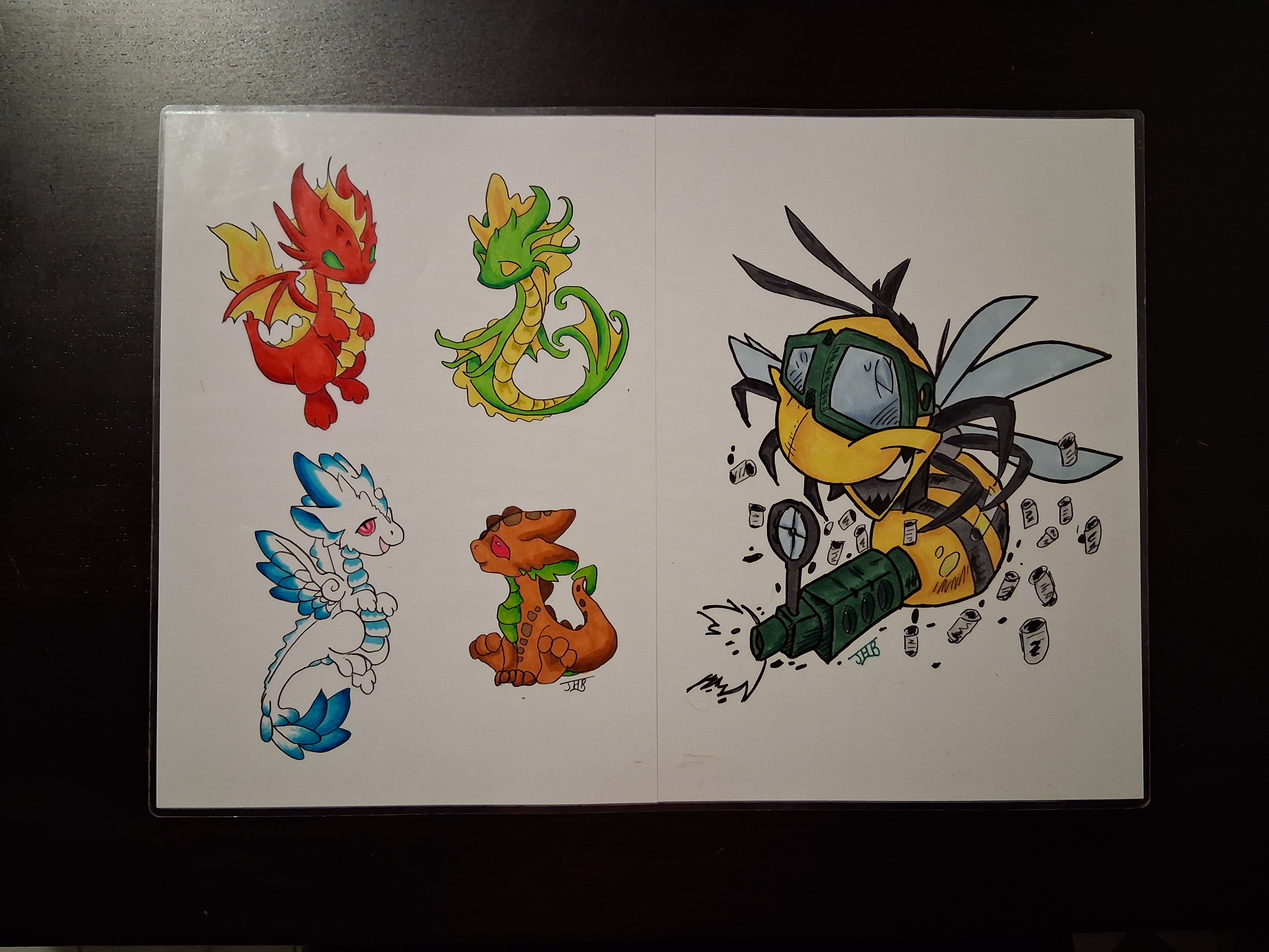 Set de table avec dragon et guêpe